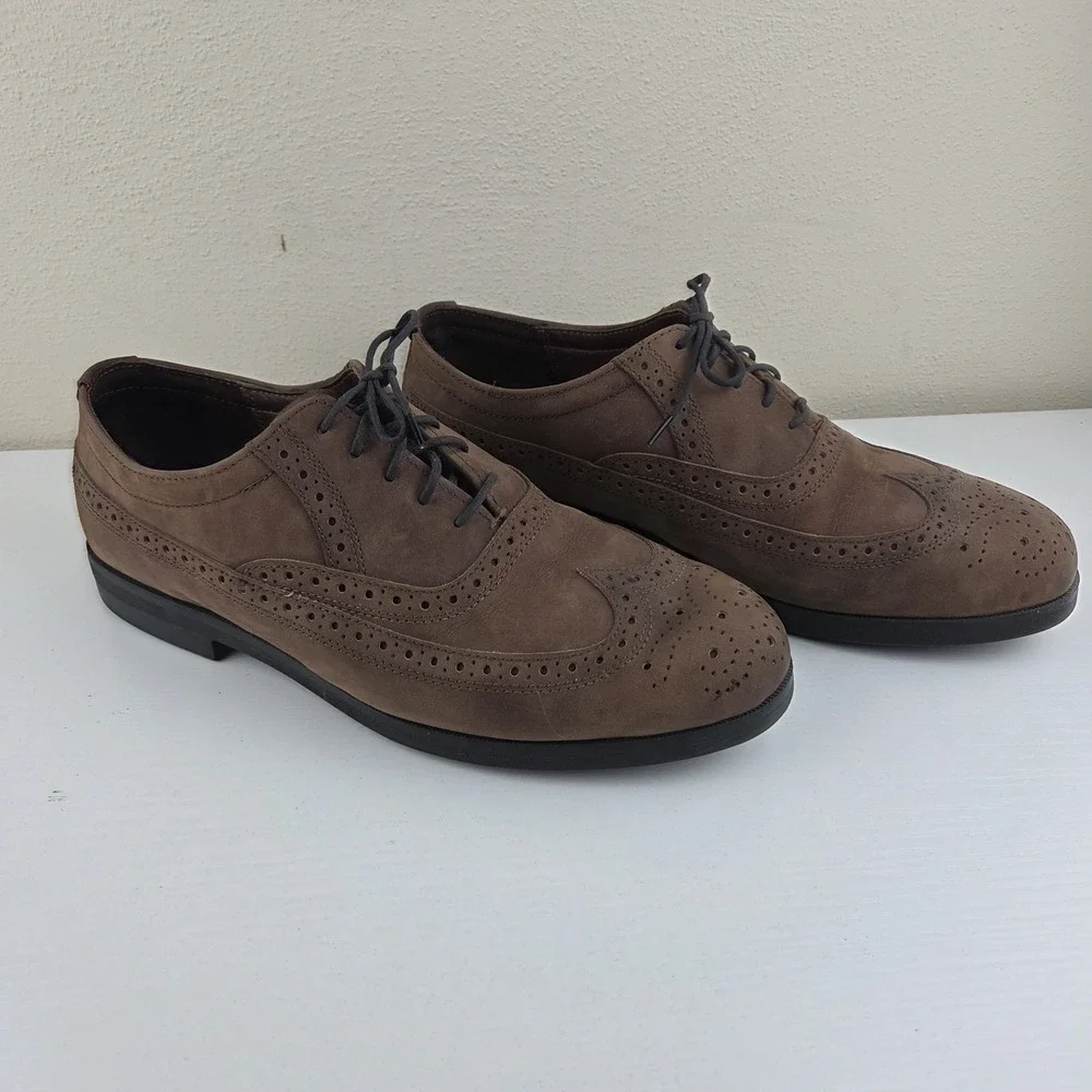 Dexter Men's Brown Suede Leather Waterproof Wing Tip Lace Up Shoes‎ Size 10.5 WW
